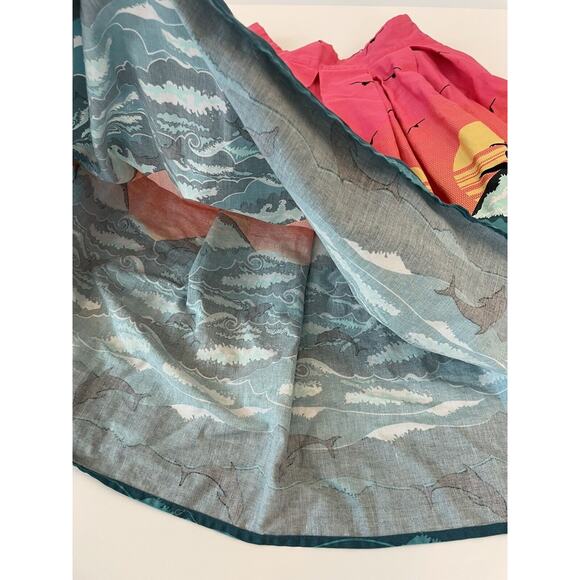 Sunset Surfer Skirt A-Line Art to wear Retro Pleated Dressever S - Picture 8 of 8